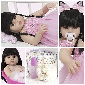 Bebê Boneca Reborn Realista Linda Bailarina Morena