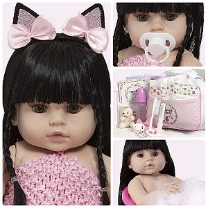Boneca Reborn Realista Morena Bailarina Enxoval Completo