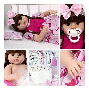 Boneca Bebê Reborn 100% Silicone Realista Linda 13 Itens