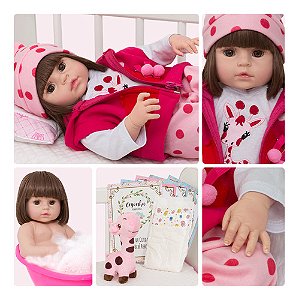 Bebe Reborn Girafinha Realista 100% Silicone + Acessórios