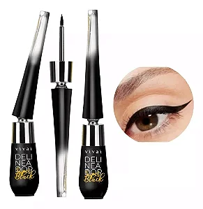 Delineador Líquido Inclinável Super Black - Vivai 6g