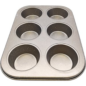 Forma Para 6 Cupcakes Dourada Em Casa Tem