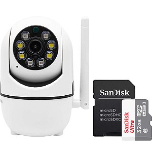 Kit Camera de Vigilancia Wi-Fi 1080P + Micro sd 32gb