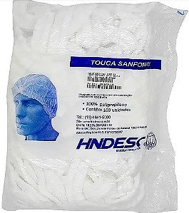 Touca Descartável Sanfonada HNDESC Branca 100 peças