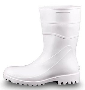 Bota de PVC Cano Médio com Forro Branca - Bracol - CA - 37456