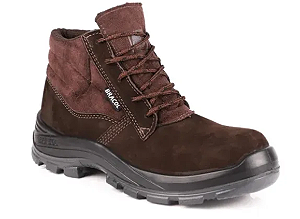 Botina Nobuck Amarrar Lingua Fole bico de composite - Marrom Café - Bracol - CA 42169