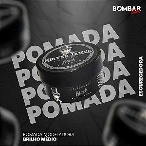 Pomada Modeladora Black Escurecedora Pigmentação Brilho Médio 90g | Mister James®