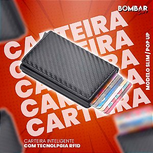 Carteira Inteligente Slim Antifurto Pop Up com tecnologia RFID