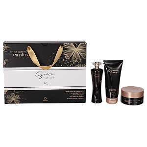 Kit Grace Midnight - Colônia, Sabonete Líquido, Creme.