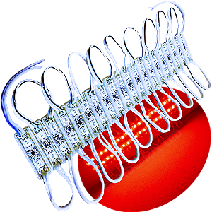 mini módulo led resinado 2835 25mm 2-led vermelho prova dágua ip67 12v