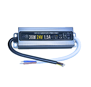Fonte Blindada 36W 1,5A 24V Ip67 Prova Dagua 110V-220V Alimentação P/ Leds Cftv
