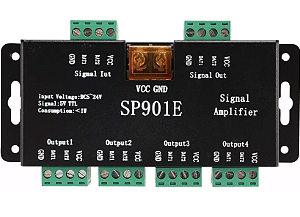 Amplificador DIGITAL SP901-E Repetidor De Sinal PARA FITA DIGITAL Ws2811 2812 6803 2815 PIXEL LED Módulo LED SP901E