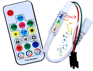 Controladora SIMPLES VU DIGITAL MUSICAL PARA FITA DIGITAL Ws2811 2812B PARA PIXEL LED Módulo LED rgbic