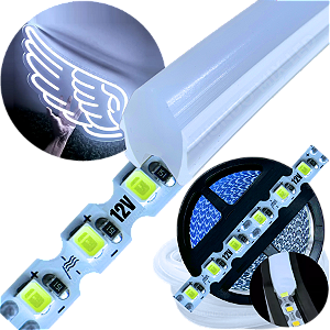 Neon Segunda Geração Flex + Fita Led 6mm Branco Frio 8000K Dobrável 12v 10w/mt 120led/mt Alto Brilho