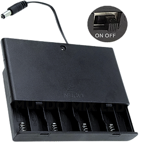 Suporte box Case Estojo Armazenamento Para 8 Pilhas Aa usando 08 pilhas Fica com a Saida 12v
