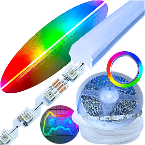 Mangueira Neon Flex 6mm + Fita LED RGBW 2811 Digital 12v Dobrável Segunda Geração 12v RGB RGBIC