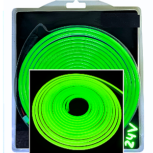 Mangueira Neon Led 24Volts 5mts Verde Puro 6X12mm 12w/m Rolos C/ 5 Metros Flexível Alto Brilho Corte 5cm Para Ônibus Caminhão 24v