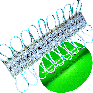 mini módulo led resinado 2835 25mm 2-led verde puro prova dágua ip67 12v
