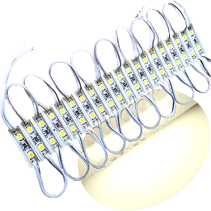 mini módulo led resinado 2835 25mm 2-led branco morno 4000k prova dágua ip67 12v