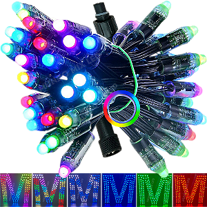 Pixel Led 12mm RGB Digital 2811 12v IP68 1-Led 0,3W Endereçável Prova Dágua rgbic 12v