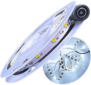 Fita LED 3528 IP20 12V 60Leds 4,8W /mt Branco Frio 6500K 12Volts Sem Silicone