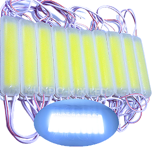 Módulo Led 8520 COB 2,5W 12V Branco Frio 9-leds 180º ip67 12volts P/ Letra Caixa
