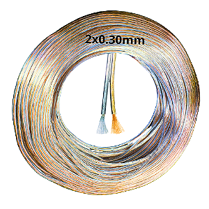 Rolos C/100mts Cabo 30AWG 2X0.30MM 2Vias Fio Dourado Prata Transp. P/ Neon Fita LED 12v 24v Cristal