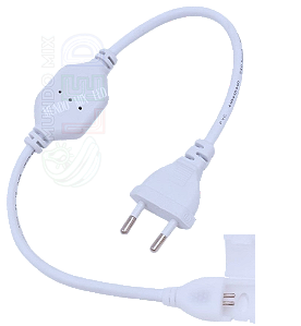 Conector Plug Branco 8A Para Mangueira LED COB 8MM Suporta Ate 50mts Com Tomada
