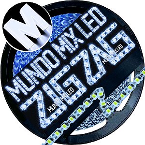 Ultra Fita LED Maleável IP67 6MM A Prova Dagua Branco Frio 8.000k 12V 8W 120LED /mt Zig Zag Faz Curvas 90º