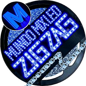 Ultra Fita LED Maleável IP67 6mm A Prova Dagua Azul Royal 12V 8W 120led /mt Zig Zag Faz Curvas 90º