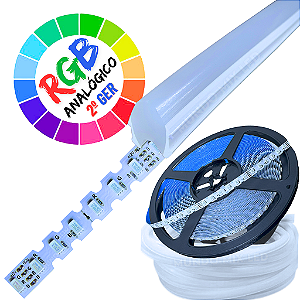 Mangueira Neon Flex 6mm + Fita LED RGB 5050 4T Analógica IP20 Segunda Geração 12v Dobrável 12v