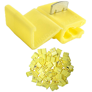 Conector Derivação Amarelo 4mm A 6mm Emenda Rápida Para Cabos Fios Plug Facil