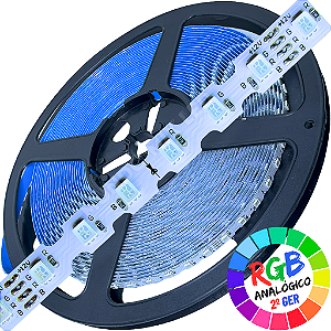 Fita LED RGB 5050 6mm Dobrável Analógica Zig Zag IP20 12V Faz Curva 90º RGB 4T 12volts