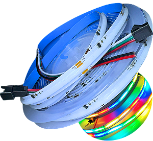 Fita LED DIGITAL RGB COB 630Leds IP20 12W /MT 12V Alto Brilho rgbic P/ Perfil Sanca 12Volts