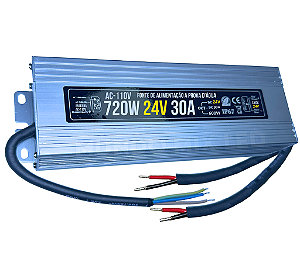 Fonte Blindada 720W 24V 30A AC-110V IP67 Prova Dagua Alimentação 700W P/ Leds Cftv