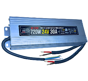 Fonte Blindada 720W 24V 30A AC-220V IP67 Prova Dagua Alimentação 700W P/ Leds Cftv