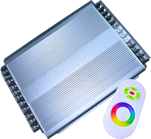 Controladora RGB 1200W 100A Touch Screen 12V 24V Comando Analógico P/ Fita LEDs RGB 4-Fios 1000W