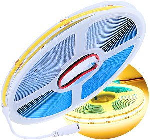 Fita LED COB 3200LEDs 120W 24V Branco Quente 3000k IP20 24V 320LEDs 12Watts /MT P/ Sancas Perfil 24Volts