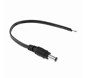 Cabo Rabicho Plug P4 MACHO PRETO Cftv 2,1mm Alarmes Câmeras Para Fonte e LEDs 12v/24v