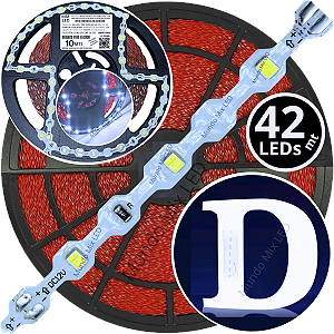 Ultra Fita LED Maleável 42-LEDs 10W /MT 12V 8000k Branco FRIO ZIG ZAG 6,5mm IP67 S A Prova Dagua Curvas 90º 10Watts 42LEDs