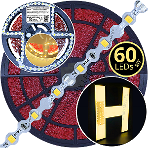 Ultra Fita LED Maleável 60-LEDs 6,48W /MT 12V 3200k Branco QUENTE ZIG ZAG 6,5mm IP67 S A Prova Dagua Curvas 90º 6,5Watts 60LEDs