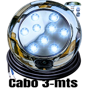 Luminária P/ Piscinas 12W BRANCO FRIO 6500k 12V IP68 80mm 4IN1 1/2 3/4 Mono Cromatico A Prova D’água 9w Aço Inox iluminação Super LED