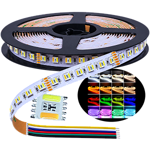 Fita LED RGBW+WW 24V Analógica 180LEDs 19W /MT IP20 OBS: - APENAS A FITA RGBW+WW 24V IP20