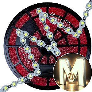 Ultra Fita LED Maleável 108-LEDs 6,48W /MT 12V 4.500k Branco Morno ZIG ZAG 6,5mm IP67 S A Prova Dagua Curvas 90º 6,5Watts 108LEDs 4500k