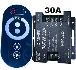 DIMMER TOUCH Screen 360W 30A 12V 24V Controladora Comando Analógico P/ Fita LEDs de Cor única