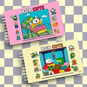 Kit BOB CUTE – Capa Dura Amarelo + Rosa + Folha de Acetato