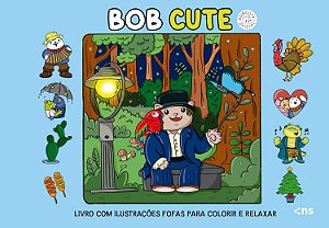 BOB CUTE – CAPA DURA AZUL: Livro com ilustrações fofas para colorir e relaxar