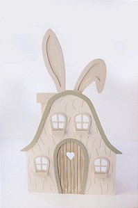 Casinha Orelha Verde com Bege