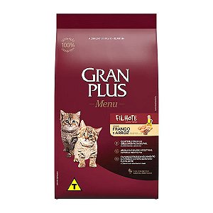 Ração GranPlus Menu Gatos Filhotes Frango e Arroz 3kg