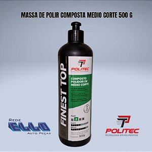 Massa de Polir finest top medio corte Politec 500g em Sumaré
